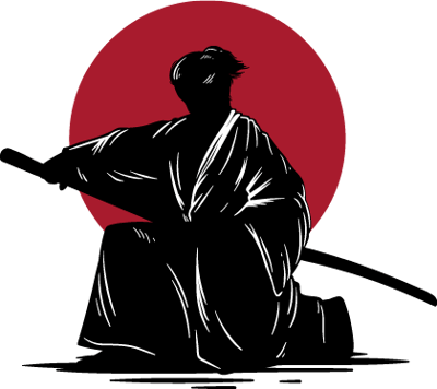 Leet samurai, kneeling